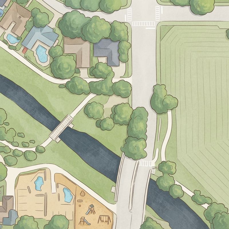 Illustrated map of Richardson Toddler Park
