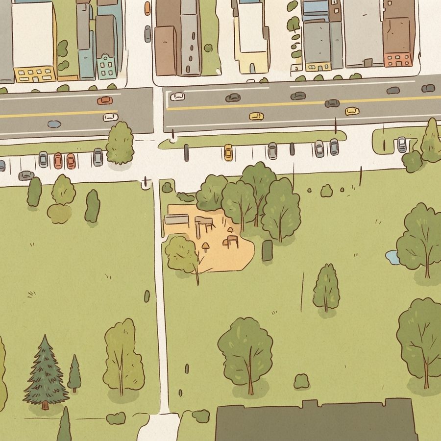 Illustrated map of Richland Park