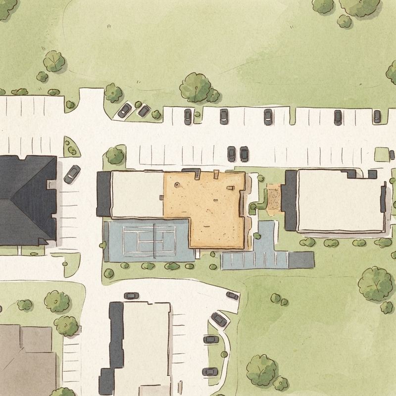 Illustrated map of Richwoods Cricket Academy