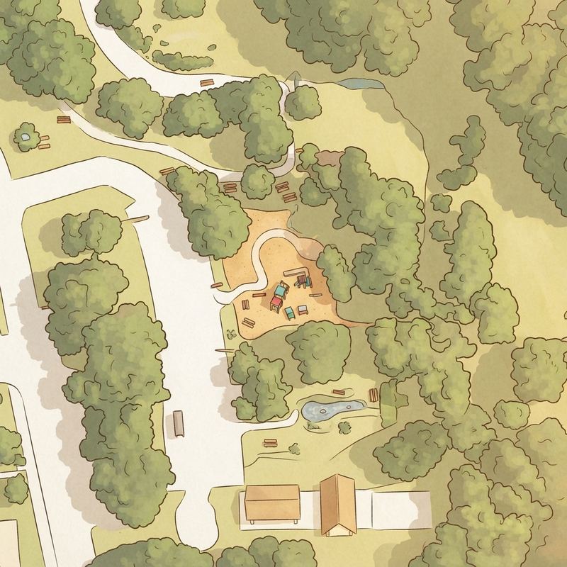Illustrated map of Rickel Park