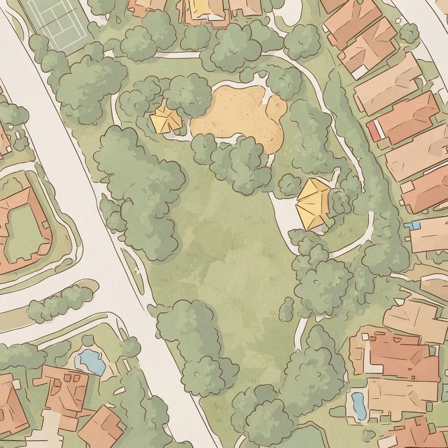 Illustrated map of Ridgebrook Park
