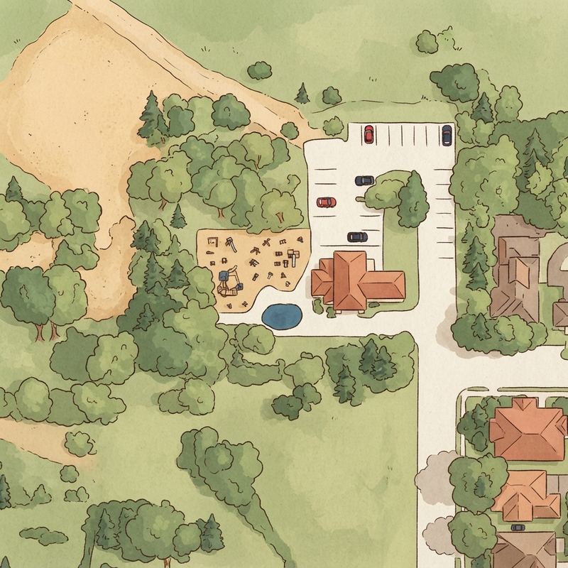 Illustrated map of Ridgepointe Park