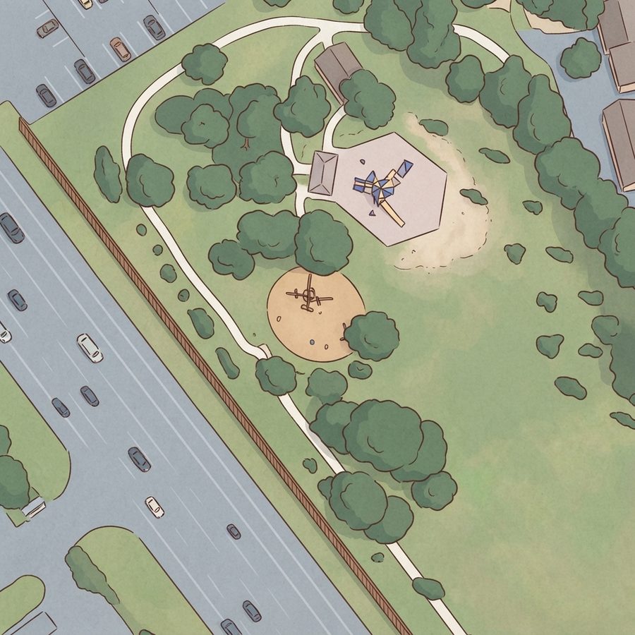 Illustrated map of Ridgeview Park