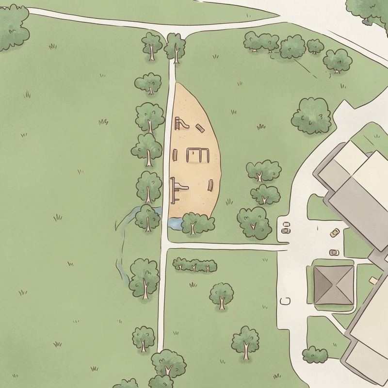 Illustrated map of Ridgeview Park