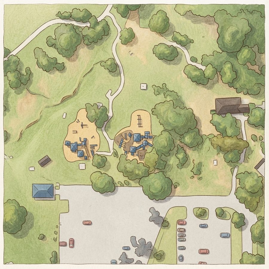 Illustrated map of Riley Chambers Park