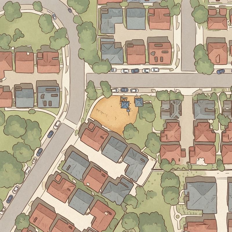 Illustrated map of Rio Paseo Community Playground