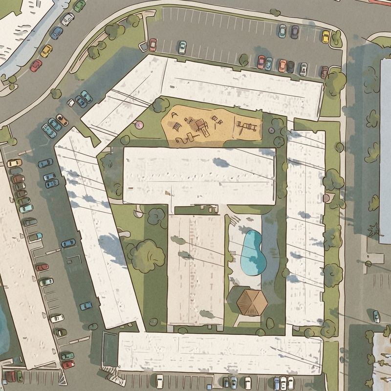 Illustrated map of Rise at The Retreat Playground