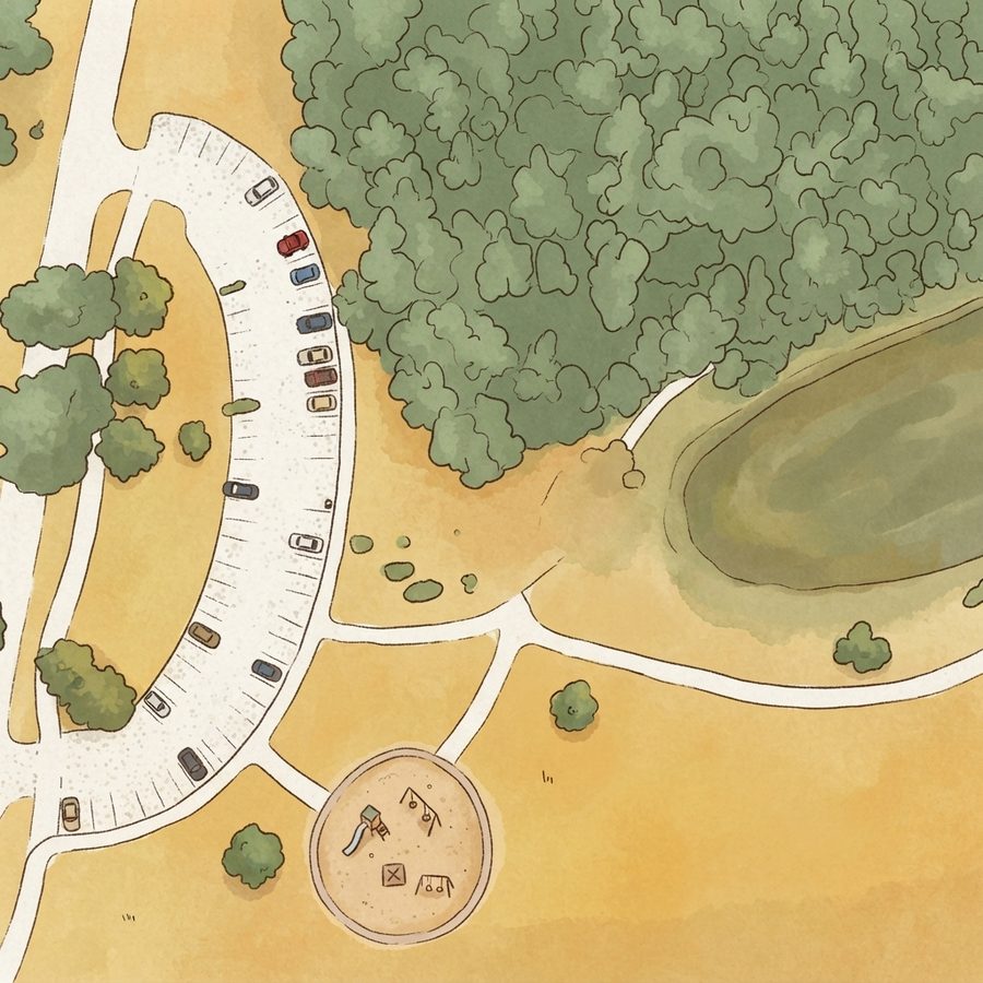 Illustrated map of River Legacy Parks