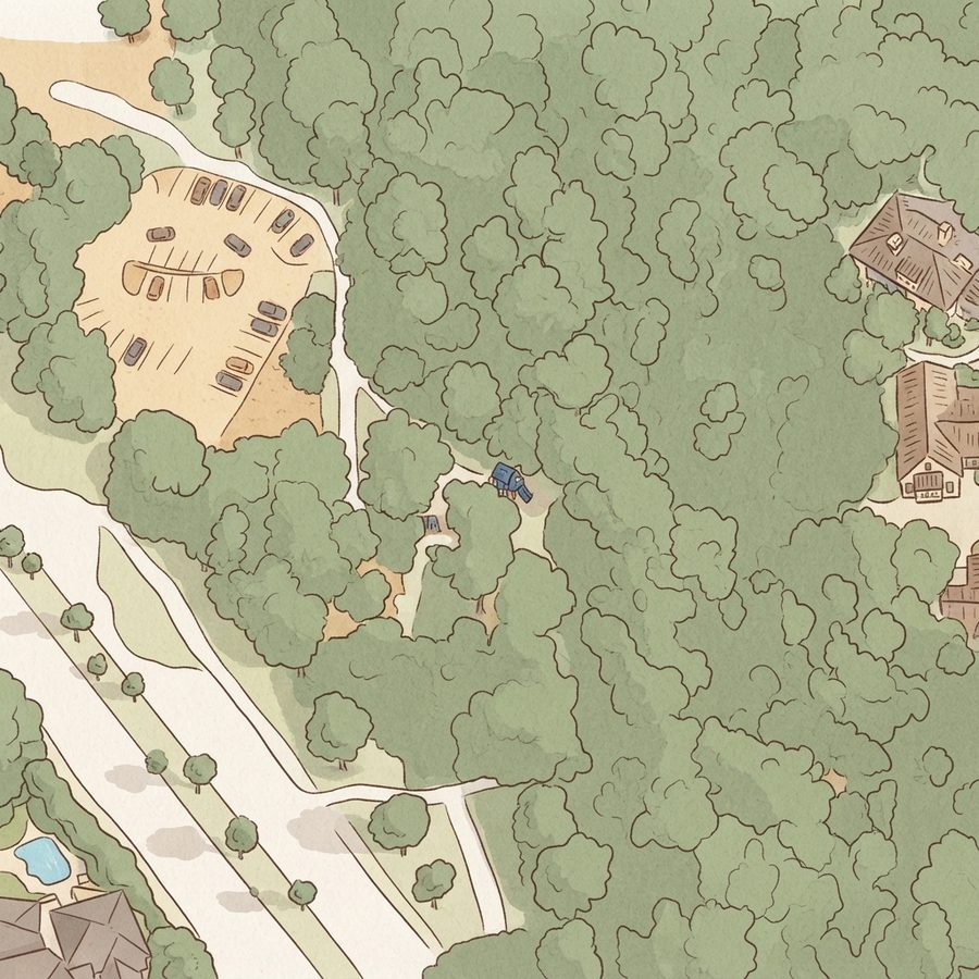 Illustrated map of River Legacy Parks East