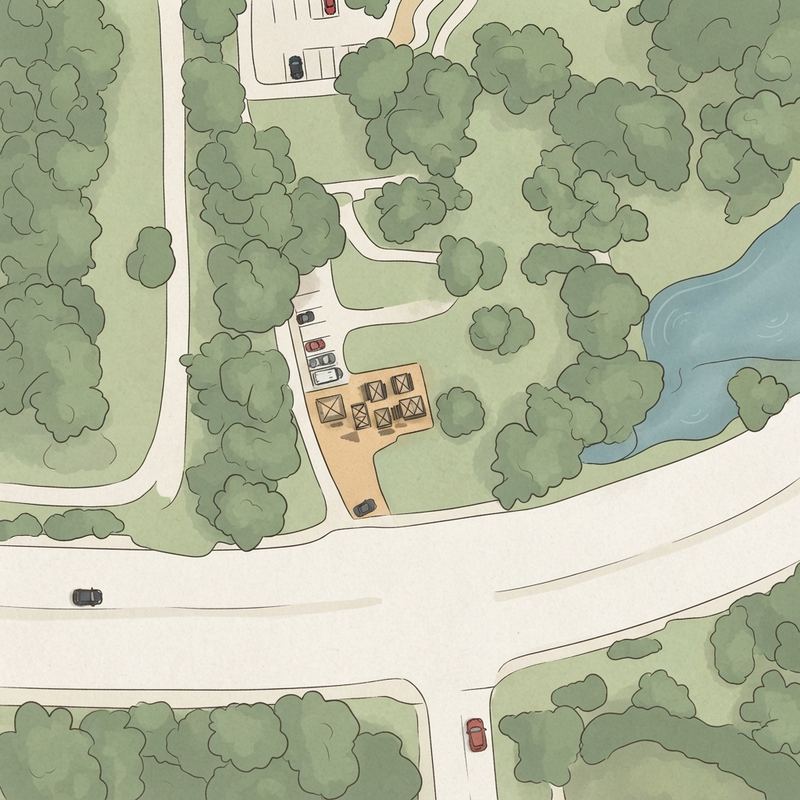 Illustrated map of River Legacy Parks South Entrance