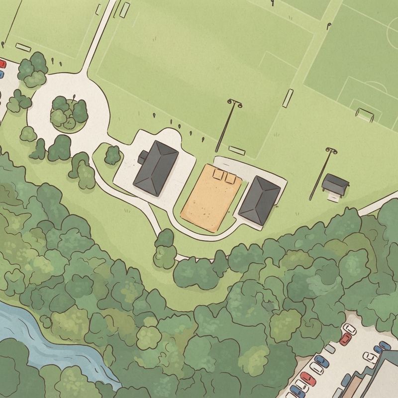 Illustrated map of River Line Park