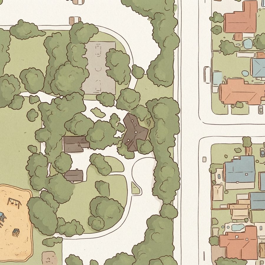 Illustrated map of River Mountain Park