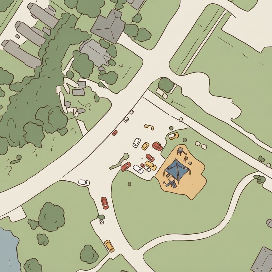 Illustrated map of River Terrace Park