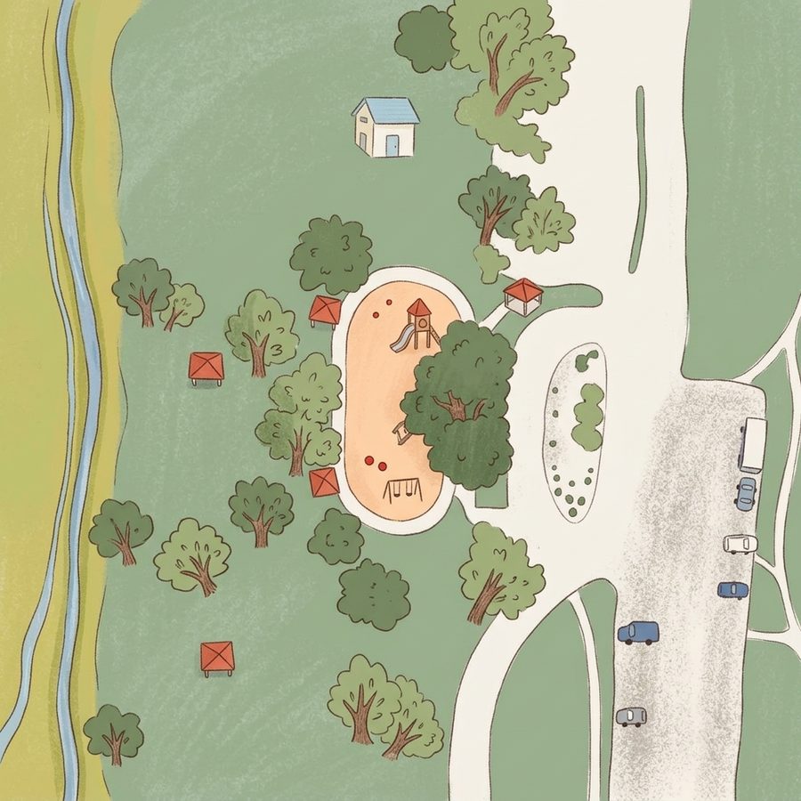Illustrated map of Riverdale Regional Park