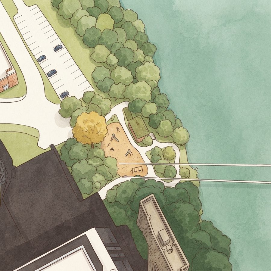 Illustrated map of Riverfront Park