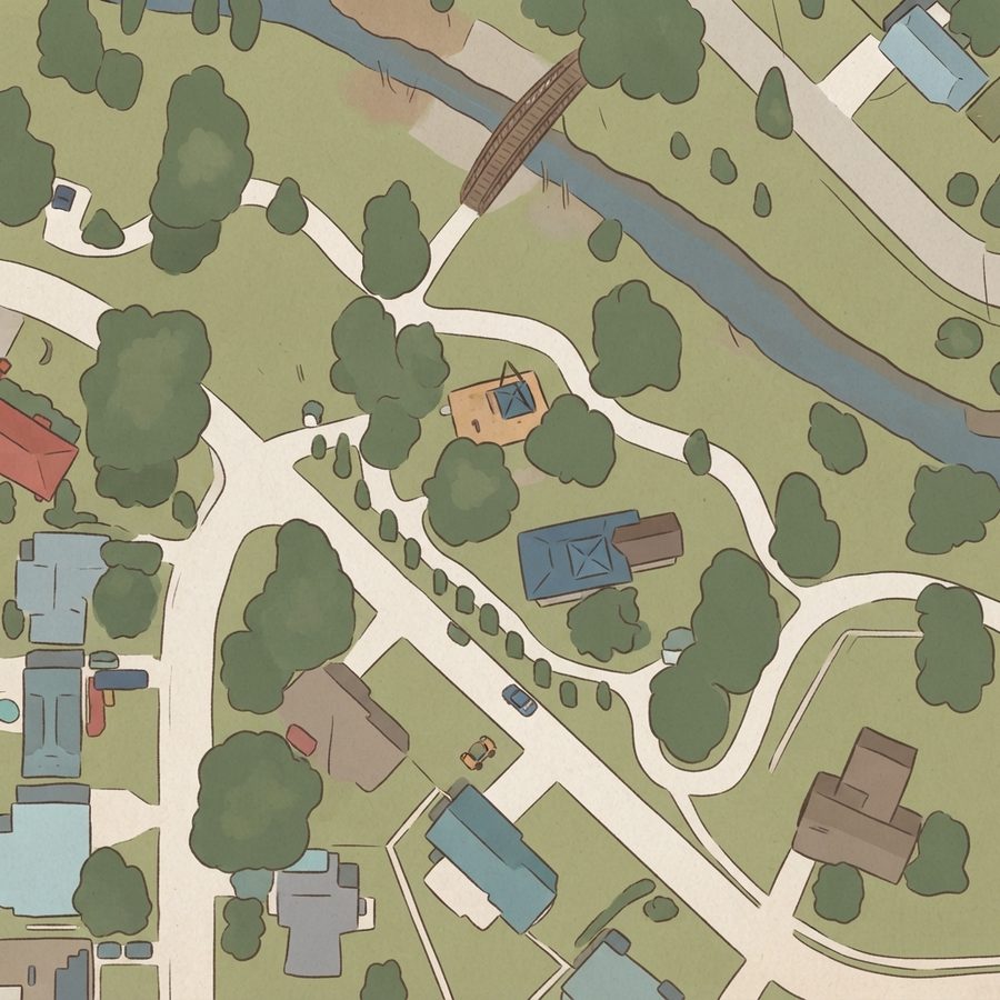 Illustrated map of Riverside Acres Park