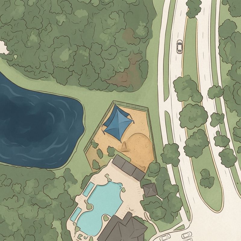 Illustrated map of Riverside Community Park