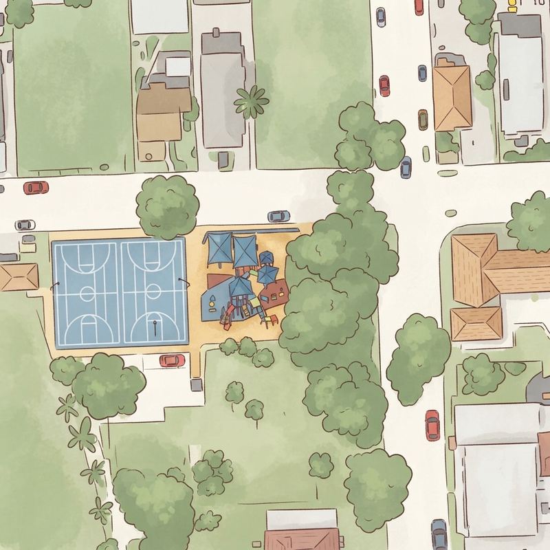 Illustrated map of Riverside Park