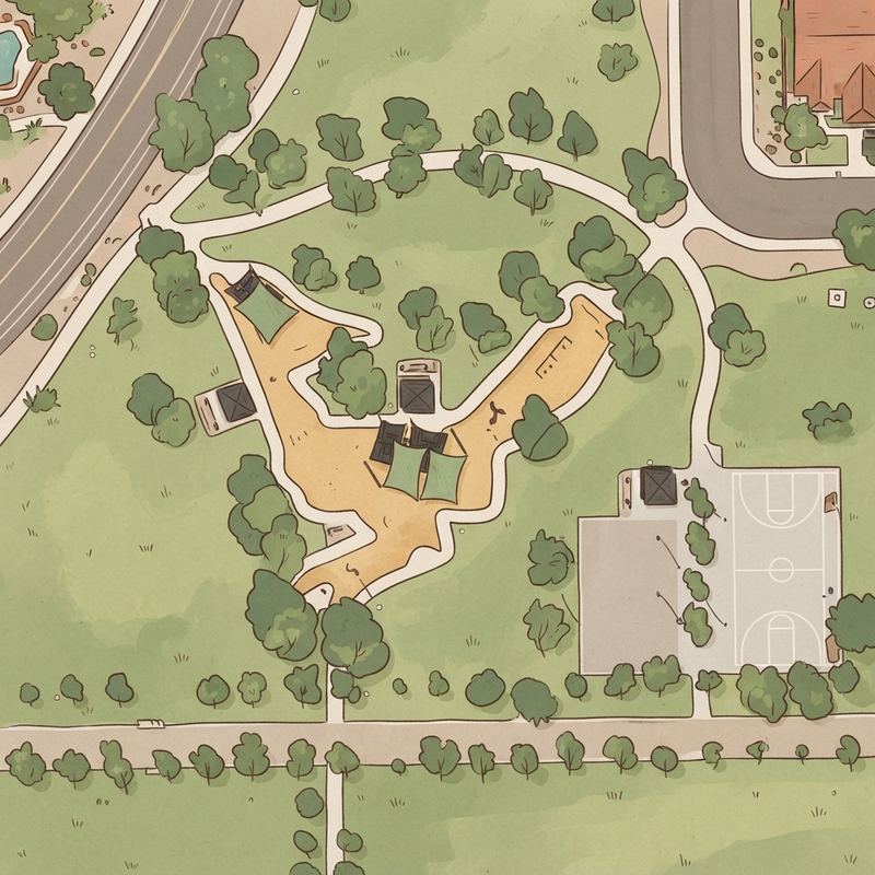 Illustrated map of Roadrunner Park