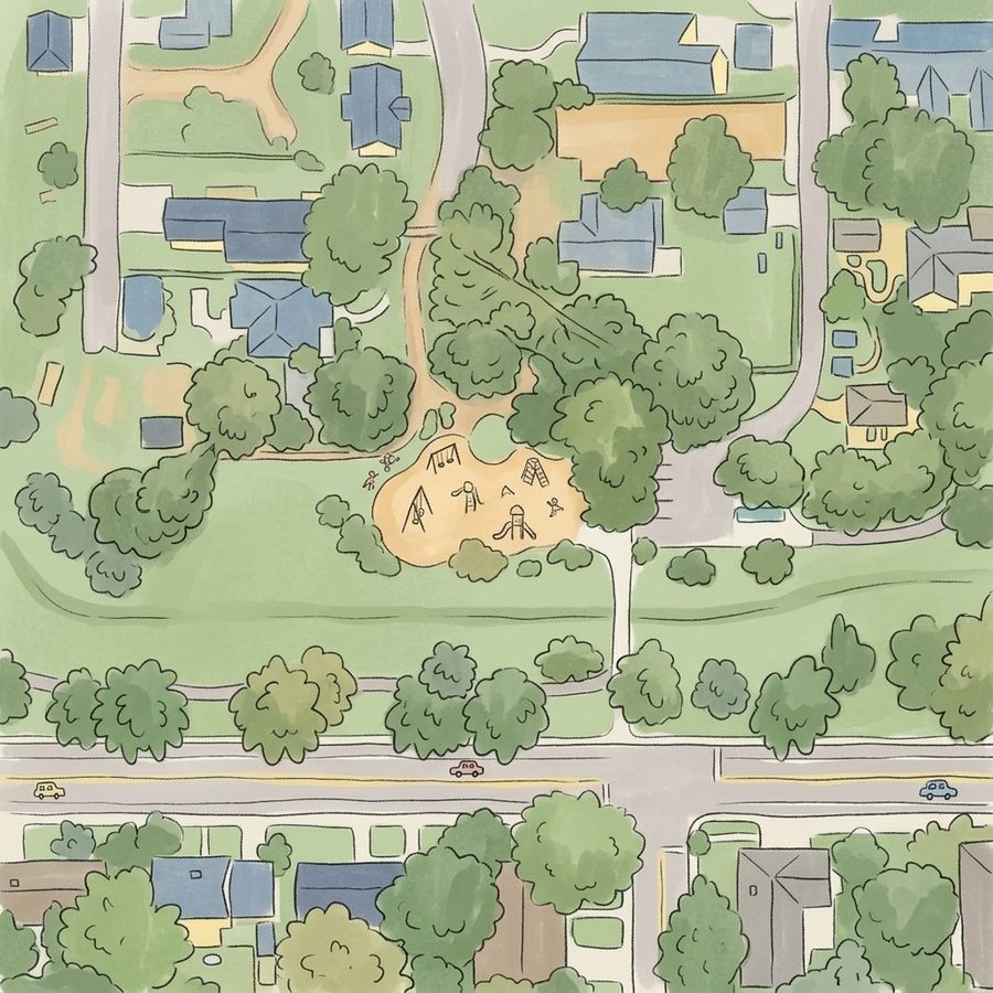 Illustrated map of Robert H. McWilliams Park