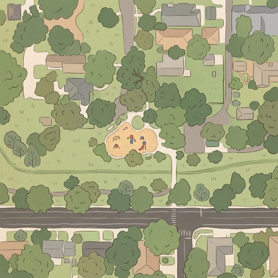 Illustrated map of Robert H. McWilliams Park Playground