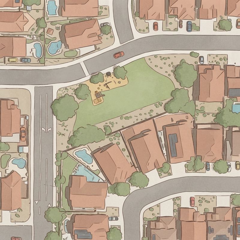 Illustrated map of Robin Park HOA Outdoor Fitness Stations at Casa Del Rey at Camino á Lago