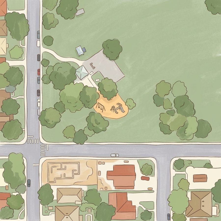 Illustrated map of Robinson Park Playground