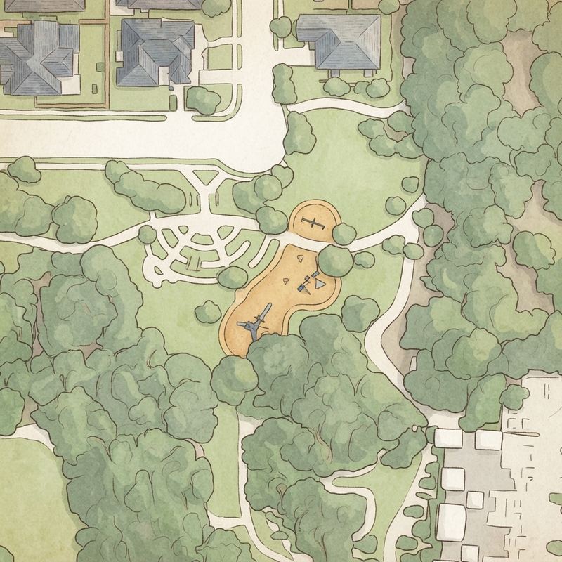 Illustrated map of Rocketship Park