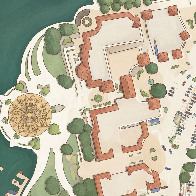 Illustrated map of rockwall lake