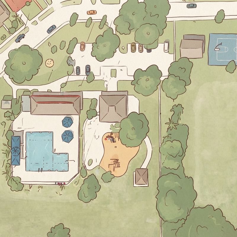Illustrated map of Rockway Park