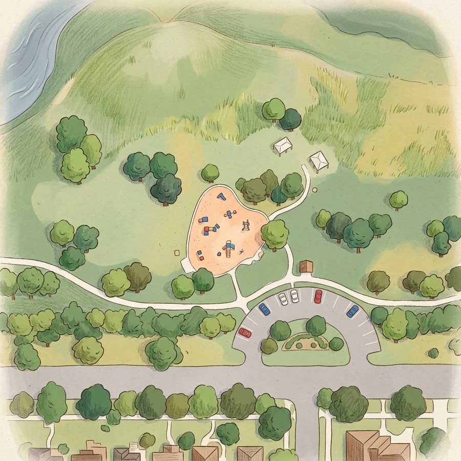 Illustrated map of Rocky Mountain Lake Park