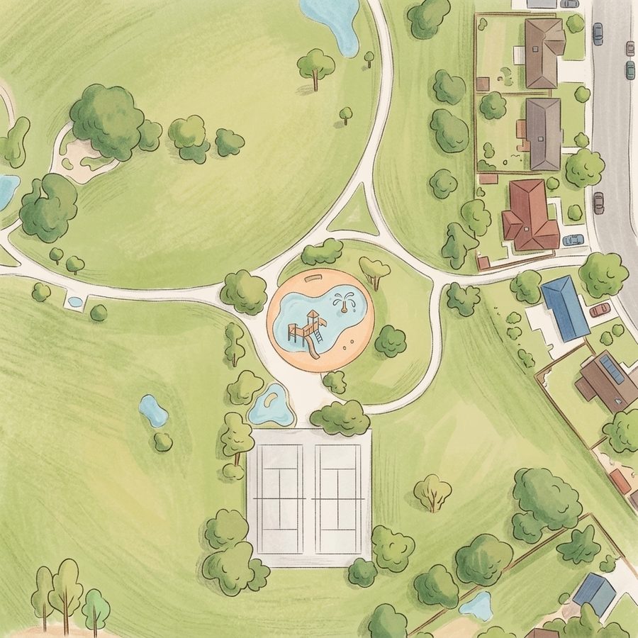Illustrated map of Rocky Ridge Park