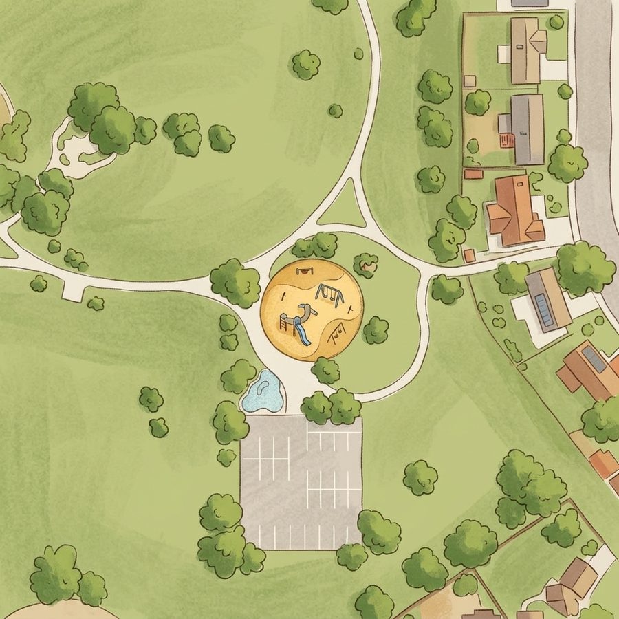 Illustrated map of Rocky Ridge Park Playground