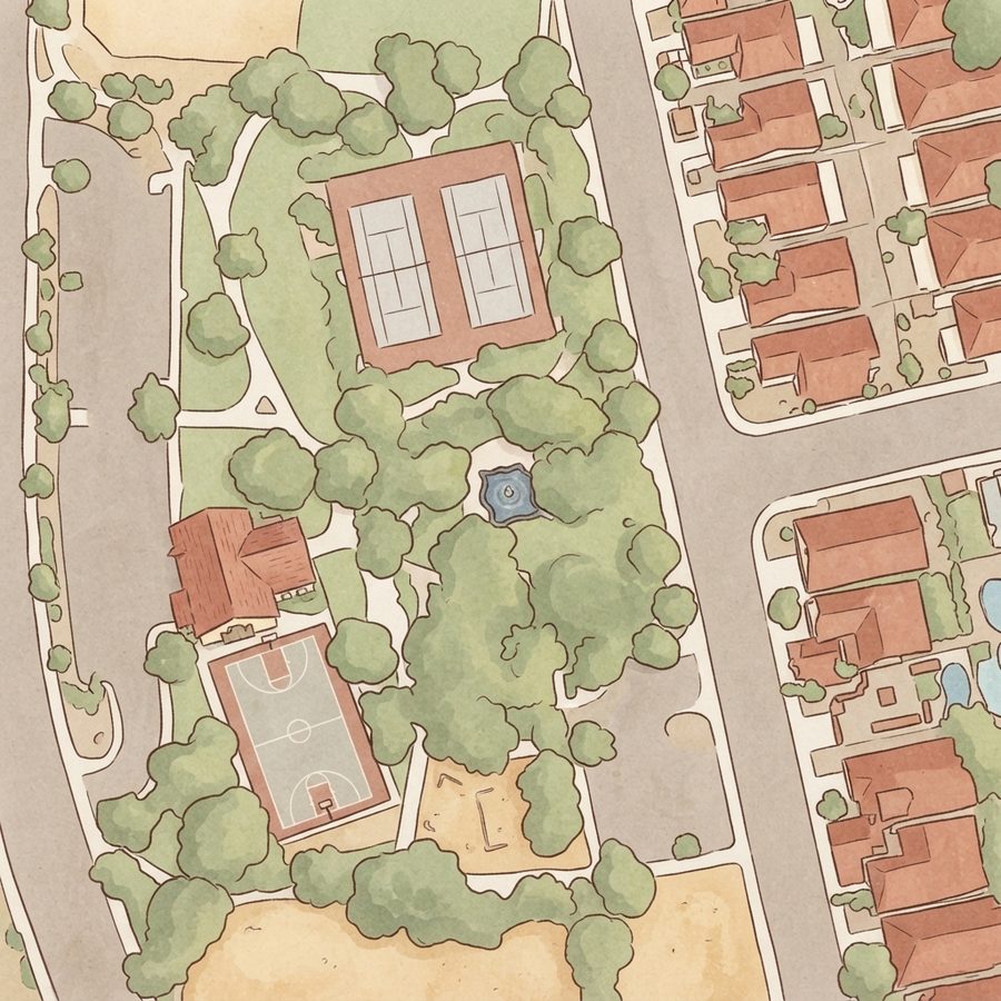 Illustrated map of Rodeo Park