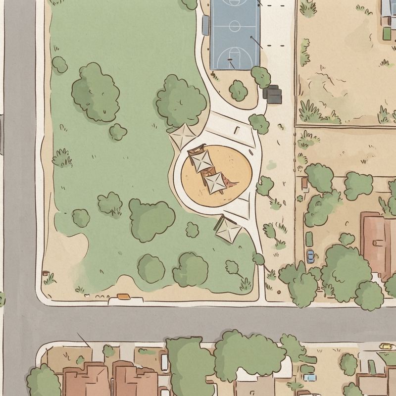 Illustrated map of Roesley Park