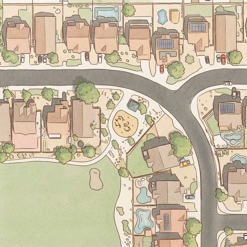 Illustrated map of Rogers Ranch Playgrounds