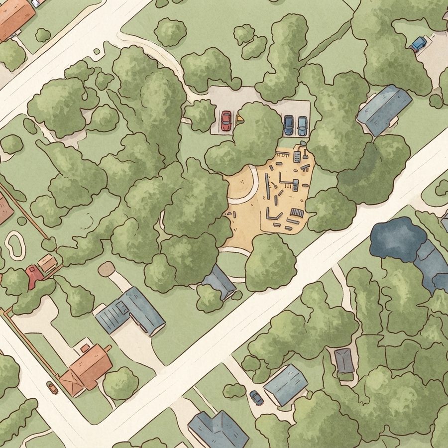 Illustrated map of Rogiers Park