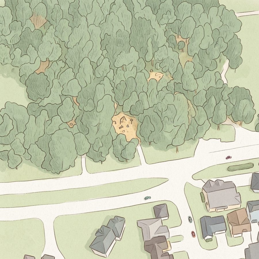 Illustrated map of Rolling Fork Park