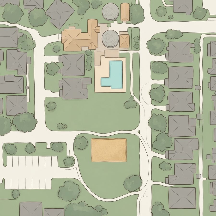 Illustrated map of Rolling Green Park