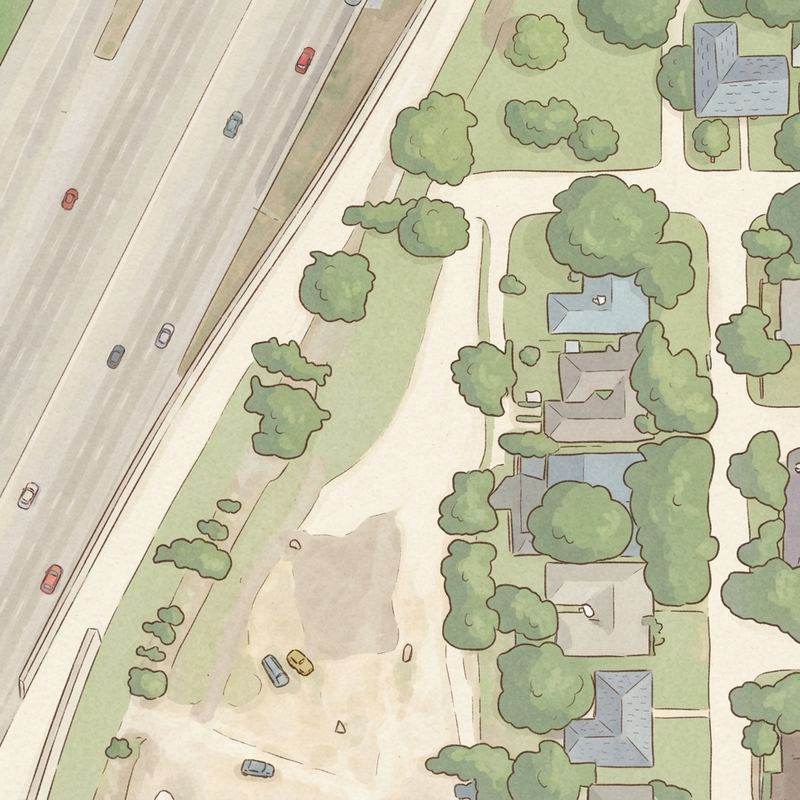 Illustrated map of Rolling Hills Park