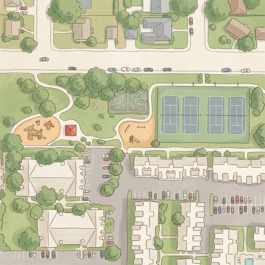 Illustrated map of Romans Park