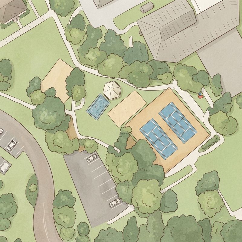 Illustrated map of Rose Garden Park