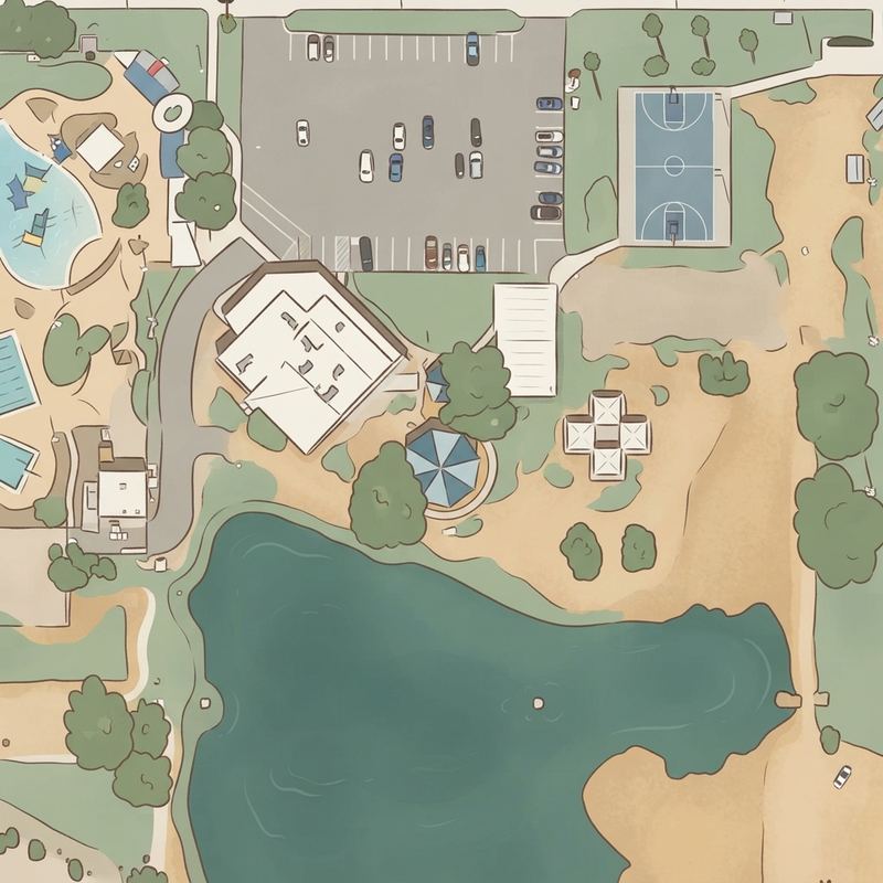 Illustrated map of Rose Lane Park