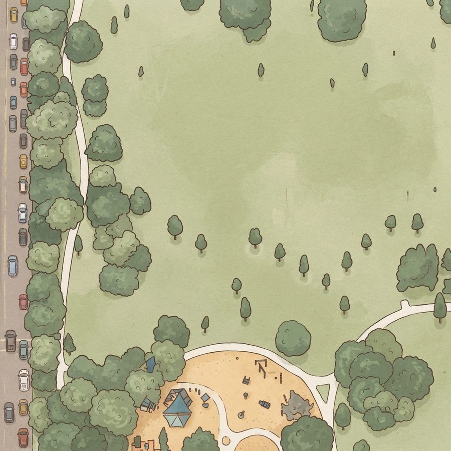 Illustrated map of Rose Place Park