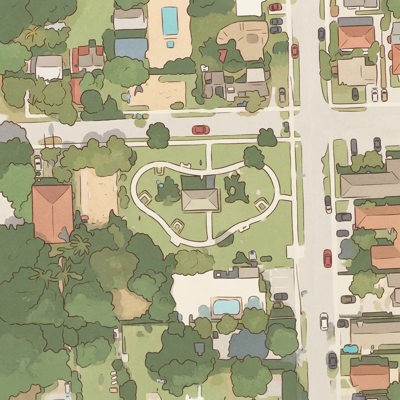 Illustrated map of Roses Garden