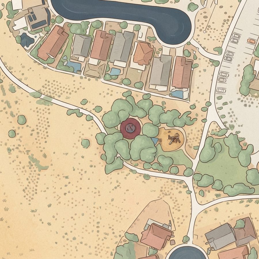 Illustrated map of Rossini Park Playground