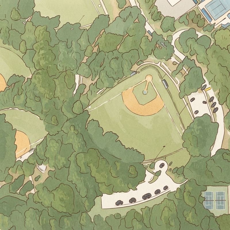 Illustrated map of Roswell Area Park - Playground