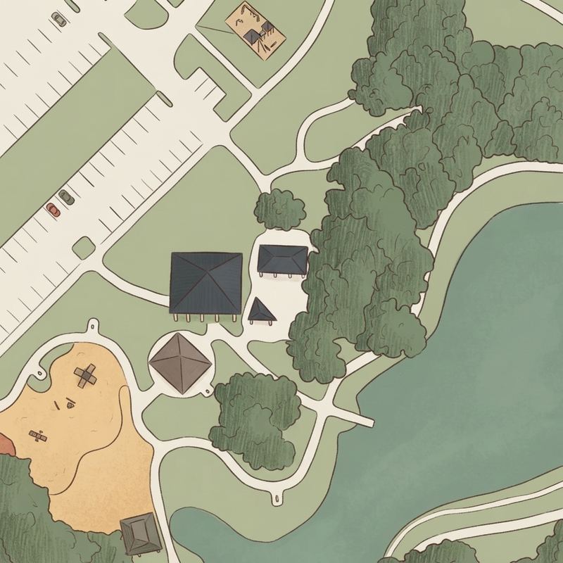 Illustrated map of Rowlett Community Park
