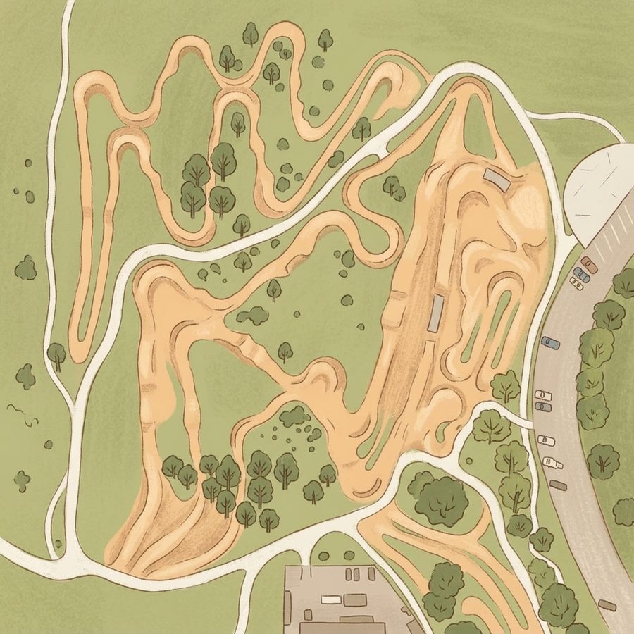 Illustrated map of Ruby Hill Bike Park
