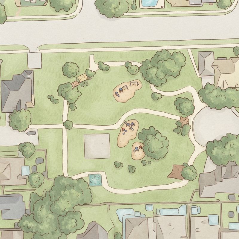Illustrated map of Running Brook Park
